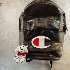 Champion Kids' Black Backpack with Dalmatian Keychain